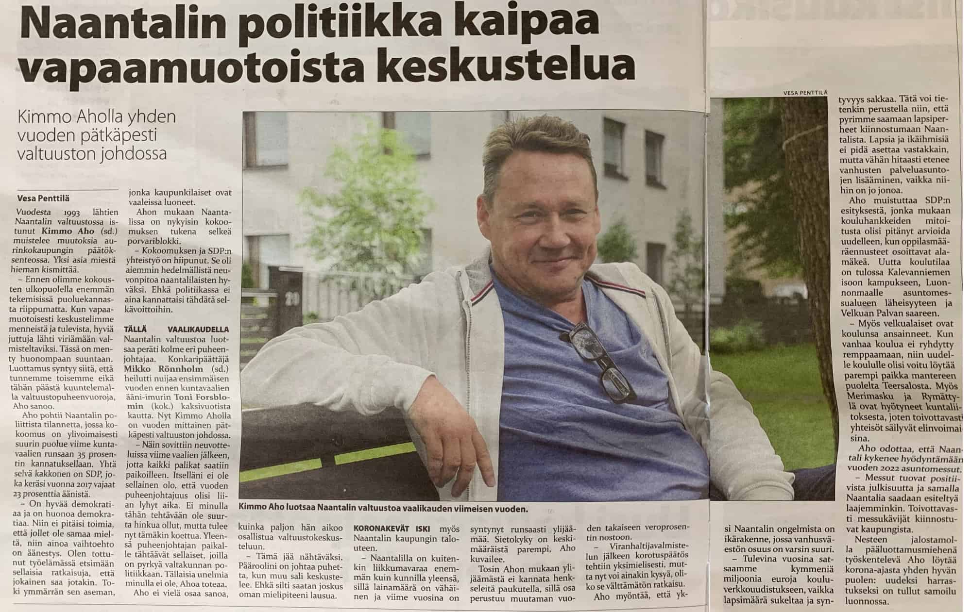 Naantalin politiikka kaipaa vapaamuotoista keskustelua