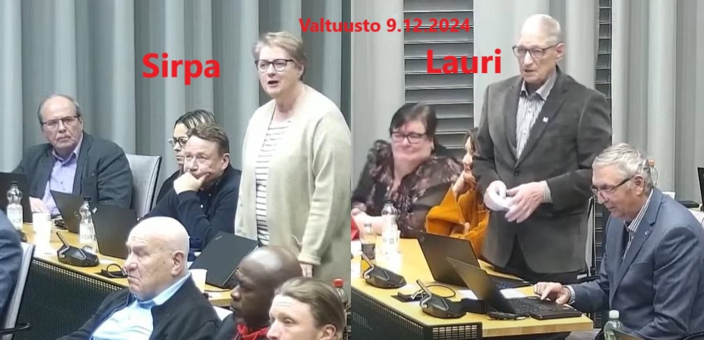 Sirpa Hagsberg ja Lauri Laien valtuusoss 20241209